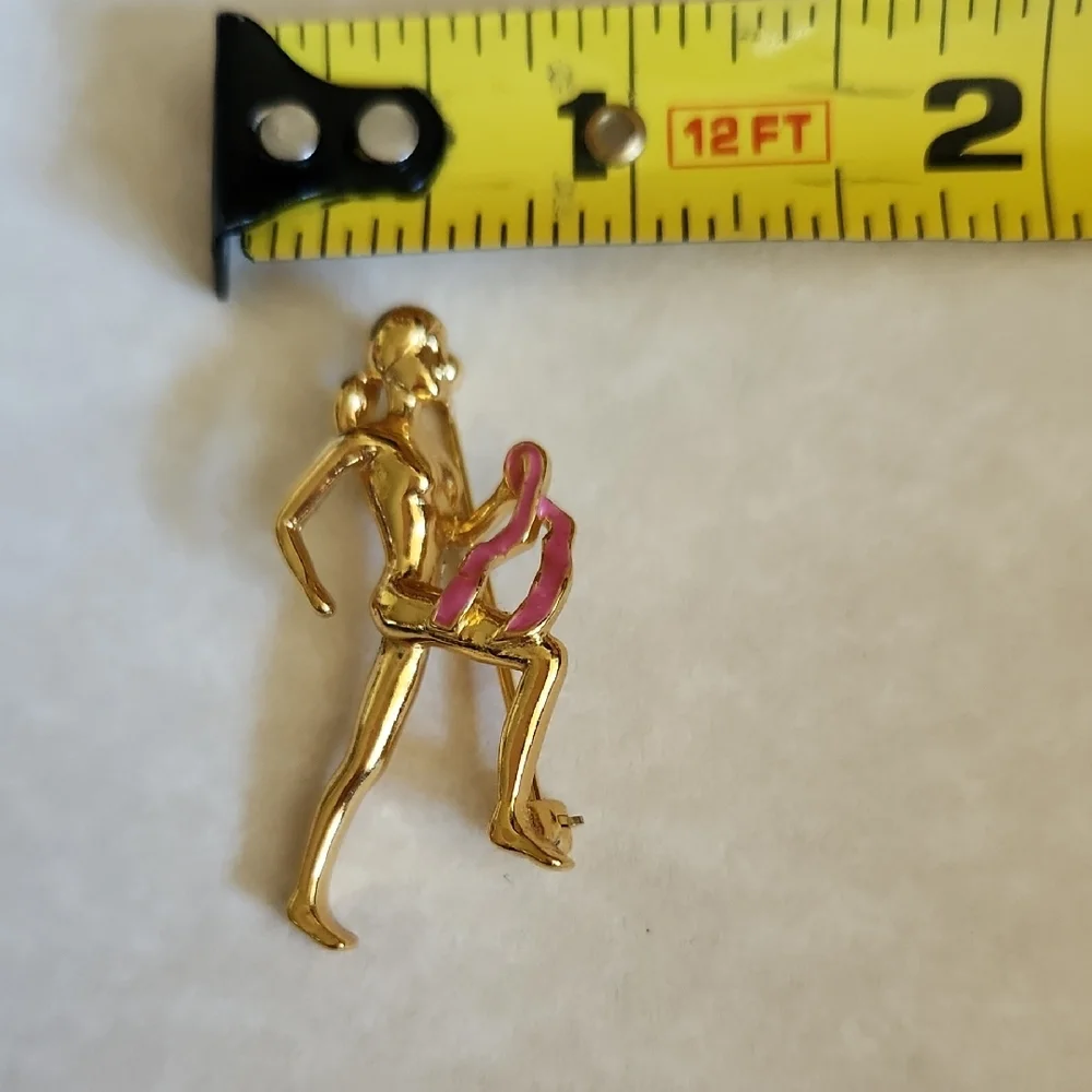 Limited Edition Susan G. Komen Breast Cancer Gold-Tone Metal Runner Pin